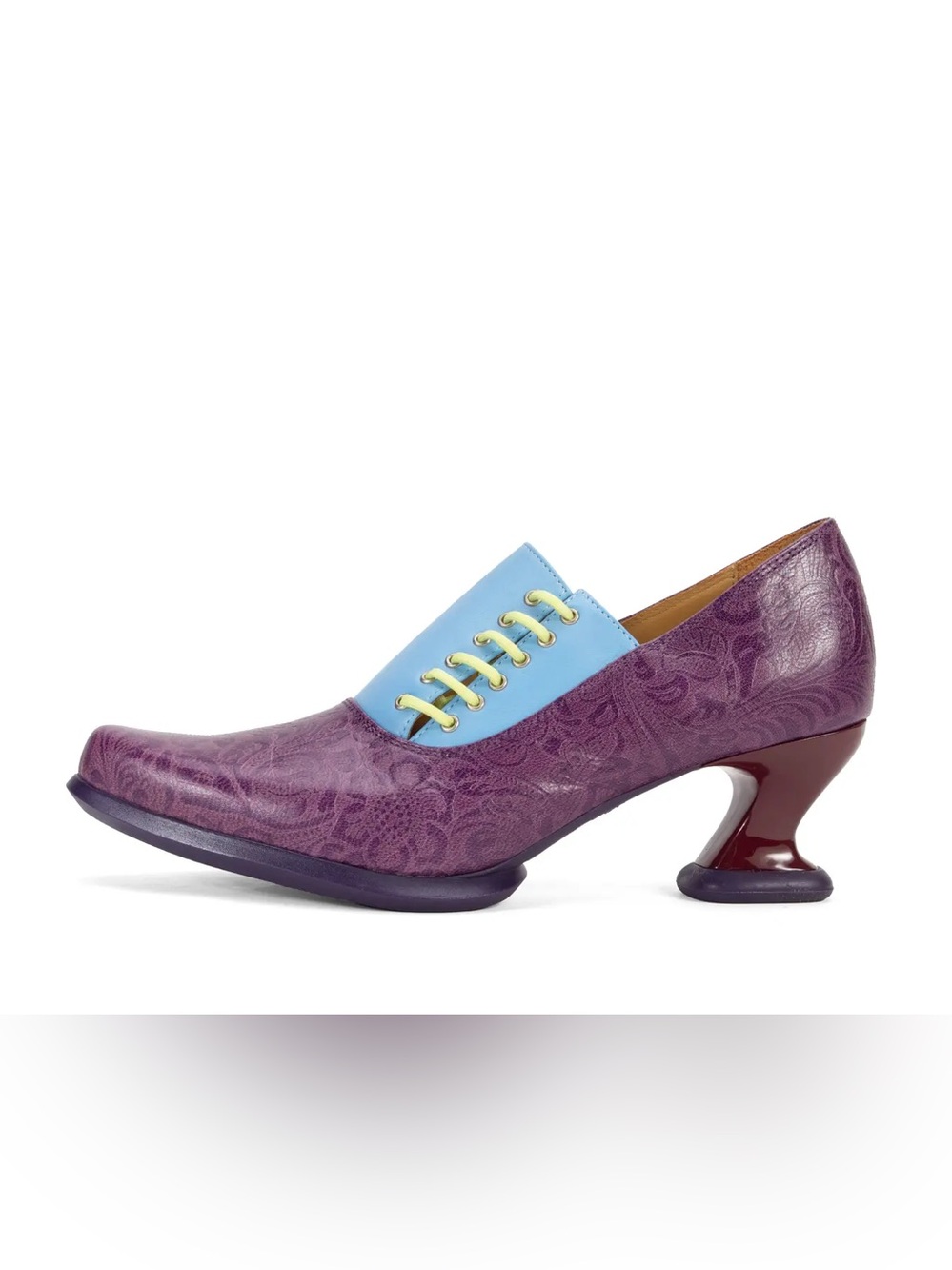 John Fluevog sole talk Lotus side lace up heel limited edition 6.5